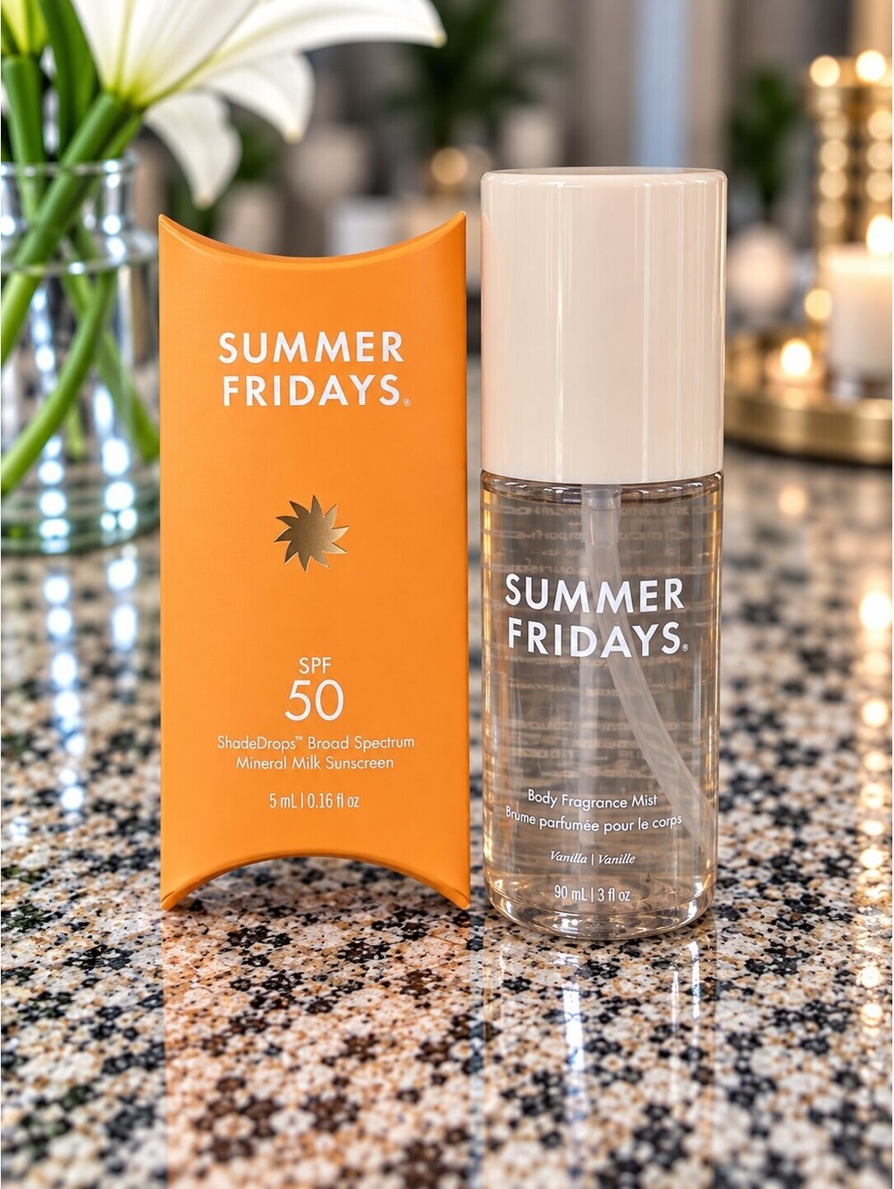 Summer Fridays Vanilla Body Fragrance Mist 3 oz + ShadeDrops SPF 50 Mini